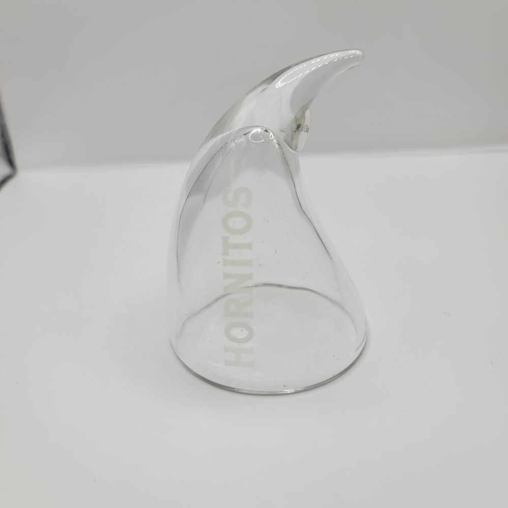 4 Hornitos Tequila Horn Shaped Shot Glasses, Hornitos Logo Etched Shot Glasses